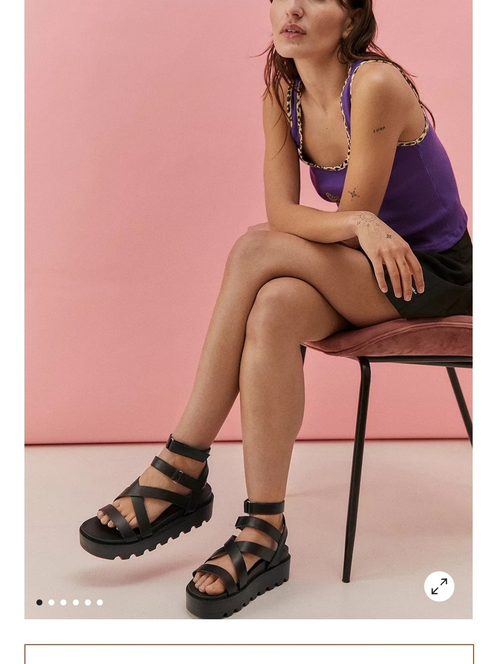 Koi Footwear Black Platform Strappy Sandals